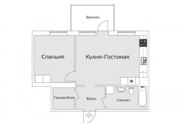 Дизайн двухкомнатной квартиры 46 метров: 7 удачных проектов Дизайн двухкомнатной квартиры 46 метров: 7 удачных проектов