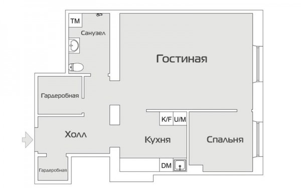 Дизайн двухкомнатной квартиры 46 метров: 7 удачных проектов Дизайн двухкомнатной квартиры 46 метров: 7 удачных проектов