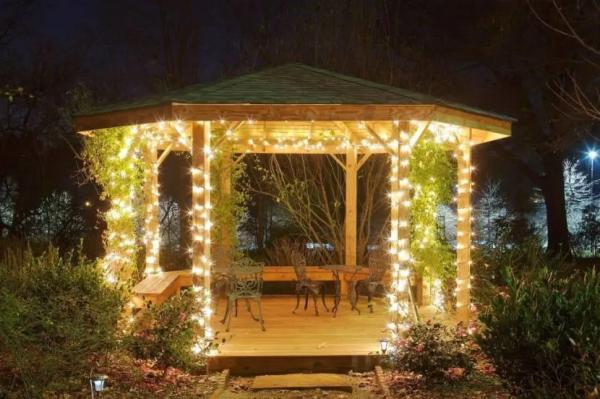 Освещение беседки, его особенности и приемы организации Освещение беседки, его особенности и приемы организации